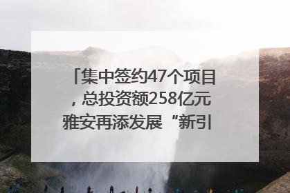 集中签约47个项目，总投资额258亿元 雅安再添发展“新引擎”｜数读西投